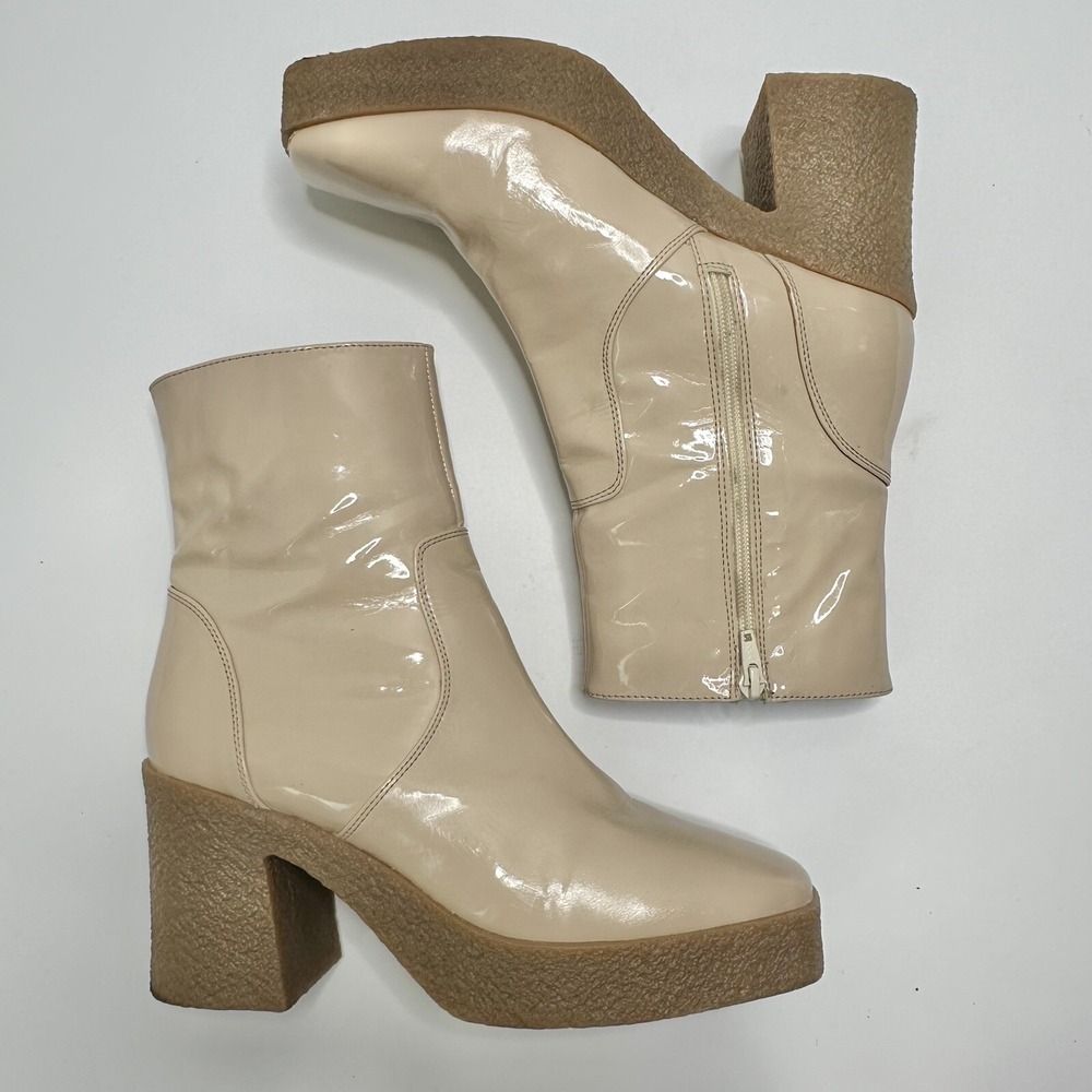 UO Size 10 Aria Chunky Peasant Grunge Rock Minimal Hipster Heel Combat‎ Boots